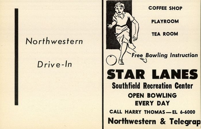 Star Lanes (Ark Lanes) - Southfield High School - Blue And Gray Yearbook Class Of 1959 Ad